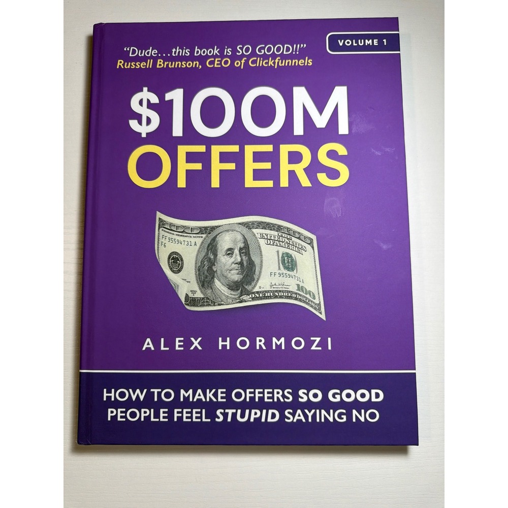 $100M Offers Alex Hormozi Hardcover Volume 1 Business Marketing Sales Book